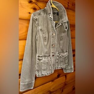 Eddie Bauer Fine Waled Corduroy Green Utility Jacket